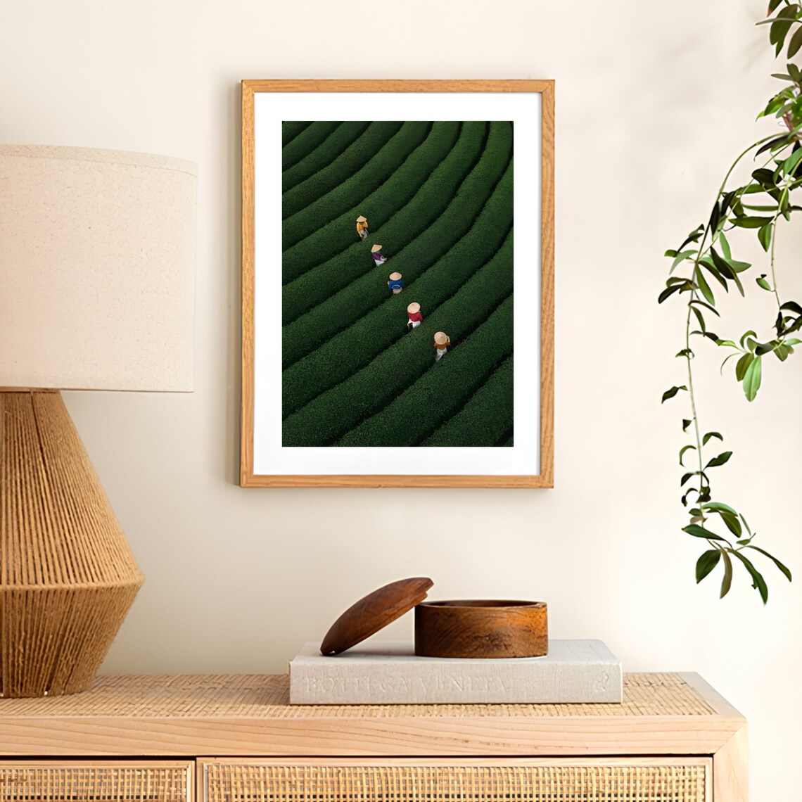 Vietnam Travel Poster, Green Field and Hanoi - Image 3