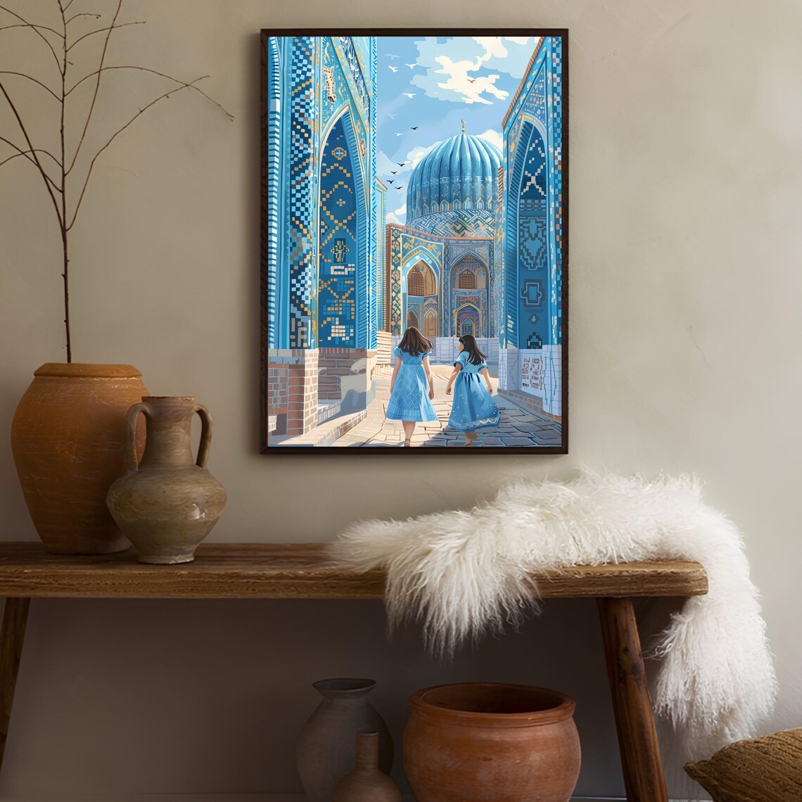 Iran Travel Poster, Tehran Mosque Illustration - Image 2