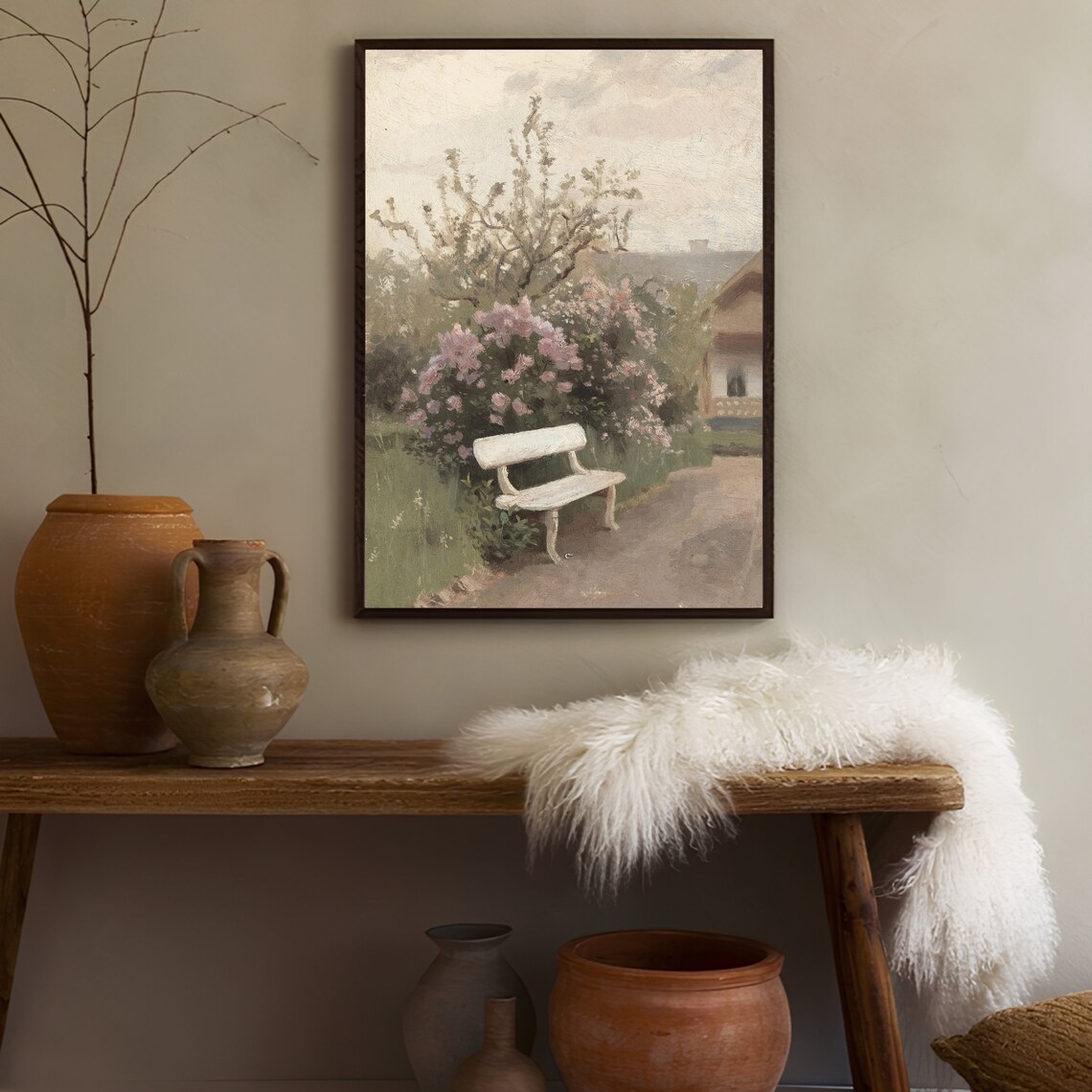 Vintage Meadow Landscape, Farmhouse Art Print - Image 2