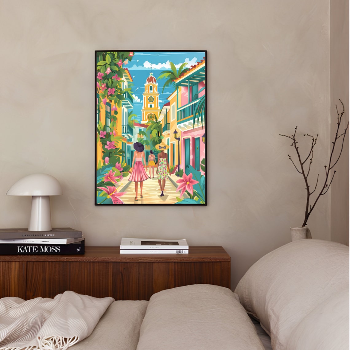 Cartagena Print Colombia Illustration Cartagena Travel Poster Cartagena Painting Floral Print Nostalgia Print - Image 2