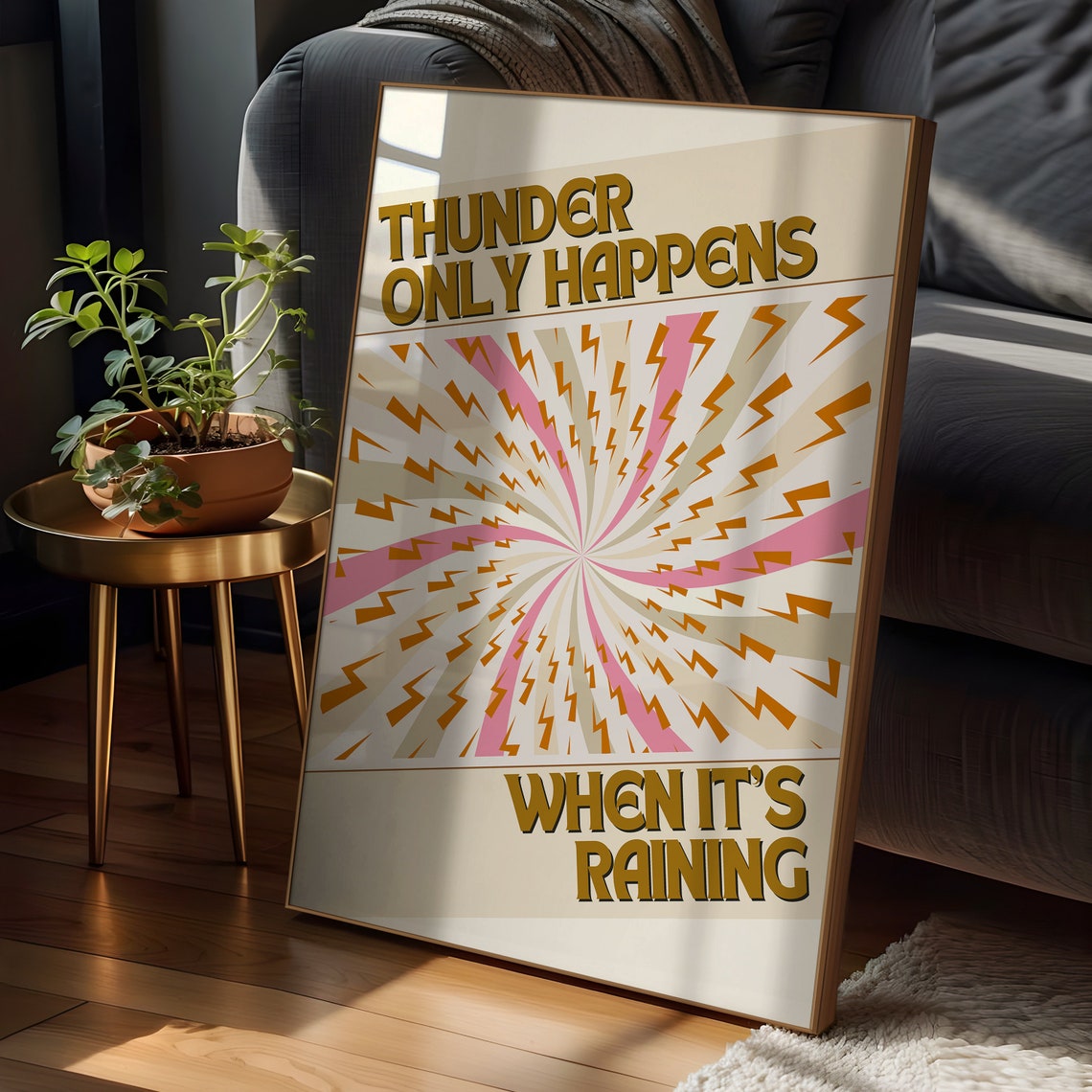 Fleetwood Mac Dreams Thunder Only Happens Lightning Lyric Poster - Image 4