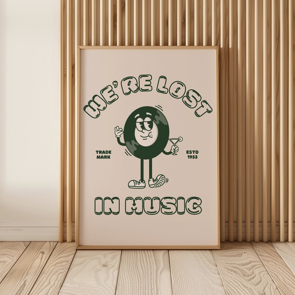 Were Lost in Music Retro Vinyl Record Mascot Poster for Music Rooms - Image 5