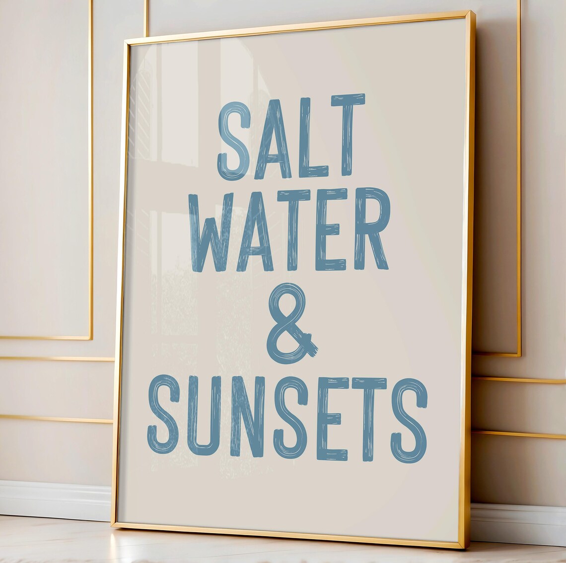 Light Blue Coastal Aesthetic Art Print, Beachy
