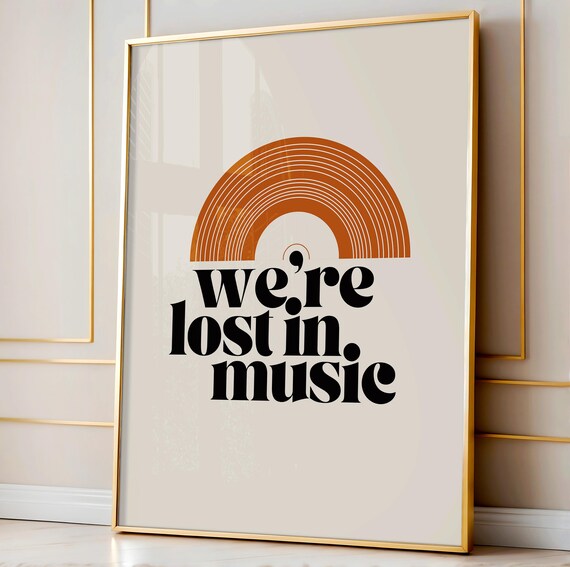 Vinyl Record Retro Music Typography Art Print