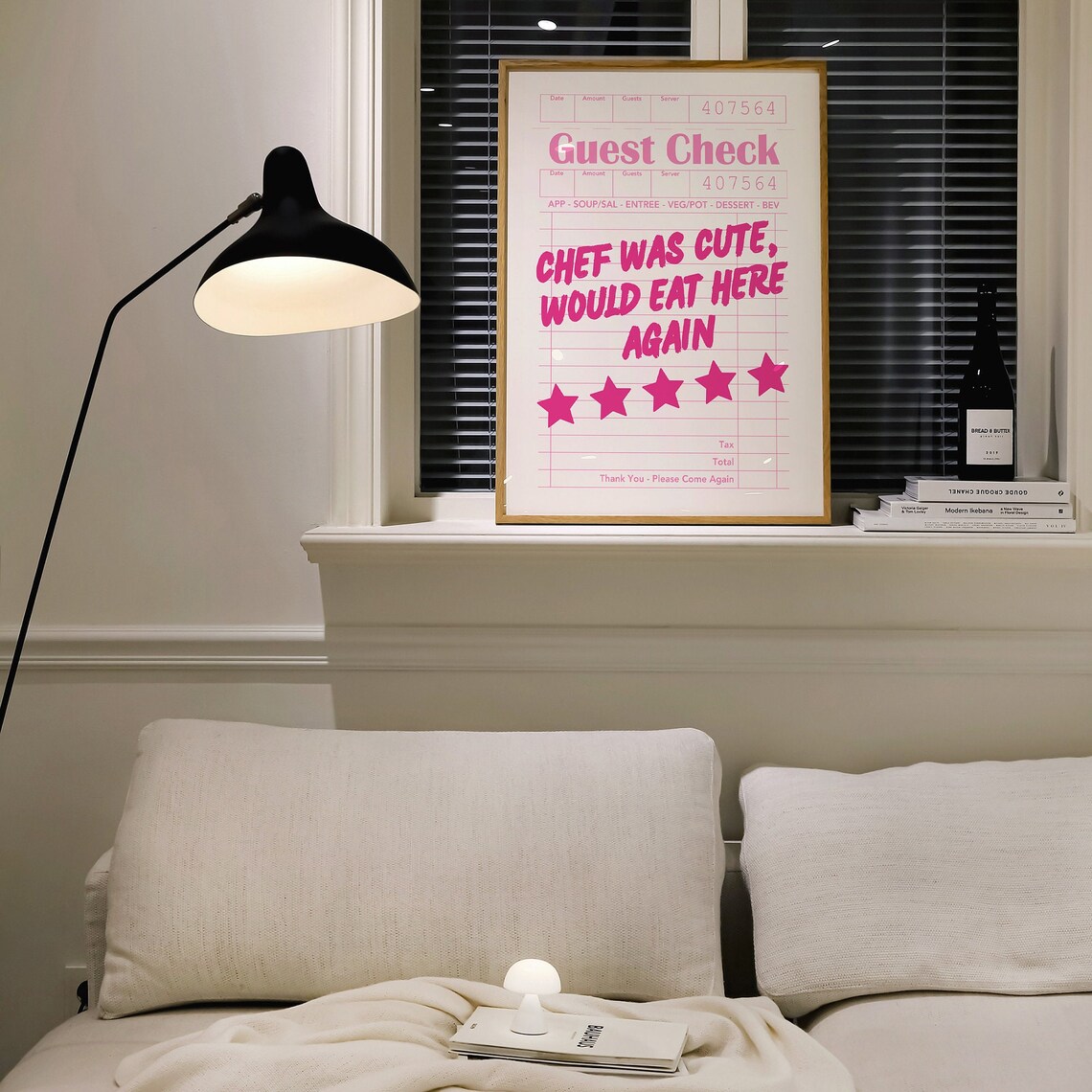 Chef Was Cute Wall Print Kitchen Wall Decor Drink Print Funny Baking Print Pink Kitchen Poster Foodie Cooking Print - Image 2
