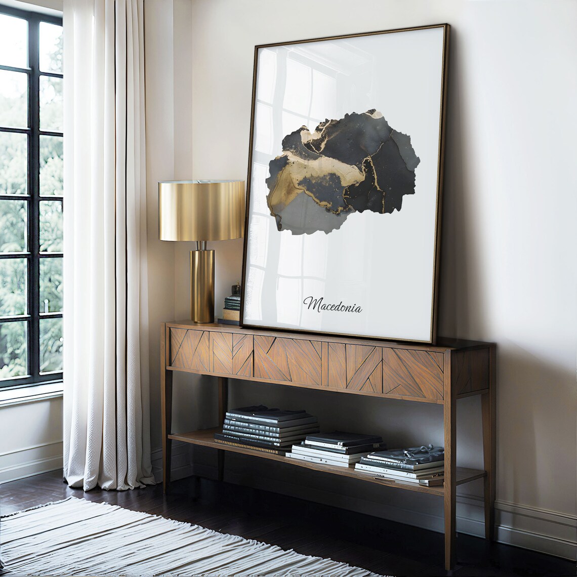 Macedonia Map Poster, Elegant Country Artwork - Image 4