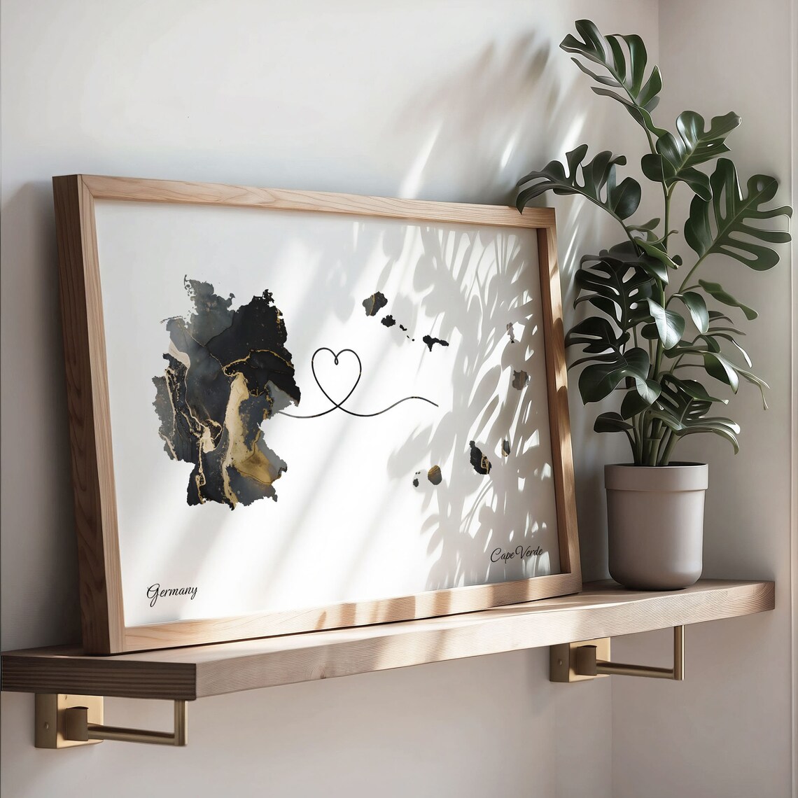 Germany to Cape Verde Map Poster, Travel Art - Image 3