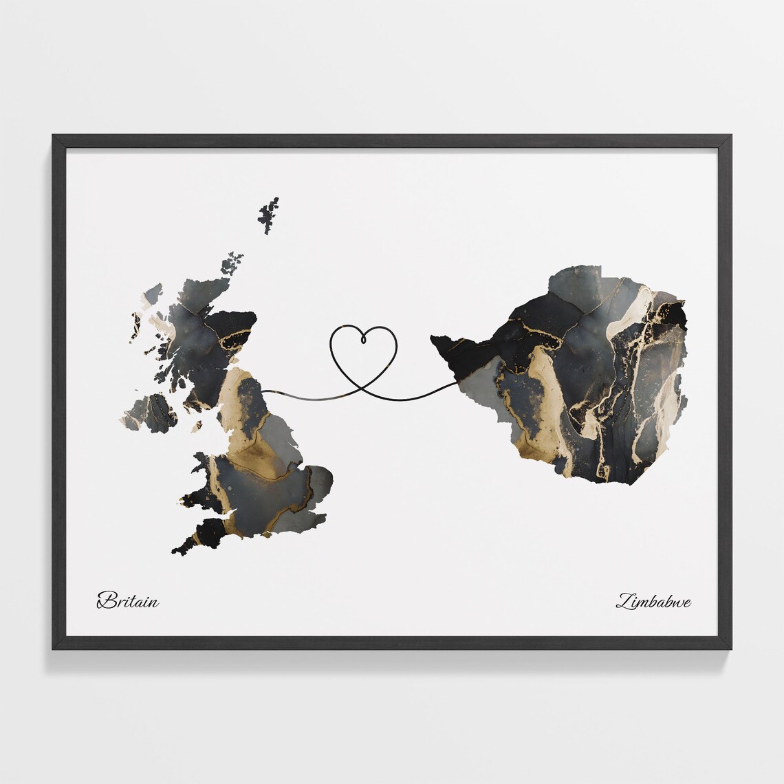 Britain To Zimbabwe Map Travel Poster