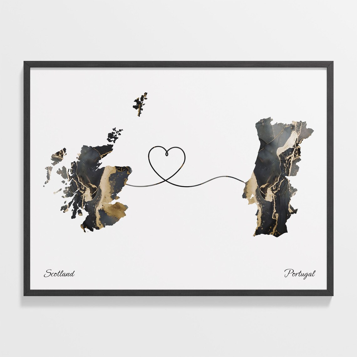 Scotland To Portugal Map Travel Poster, Gift