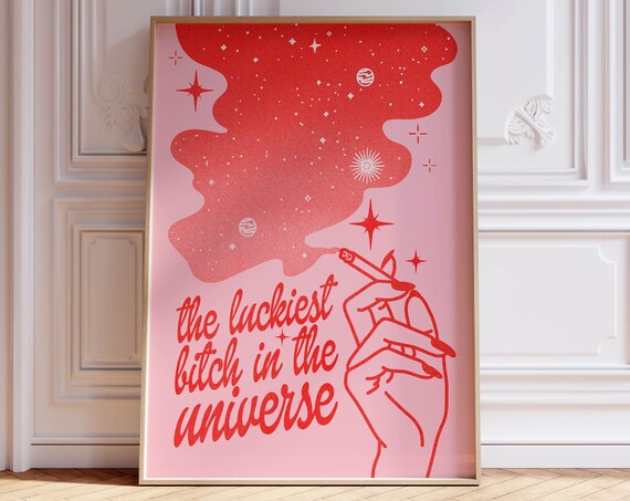 Lucky You Sassy Poster, Y2K Aesthetic Print
