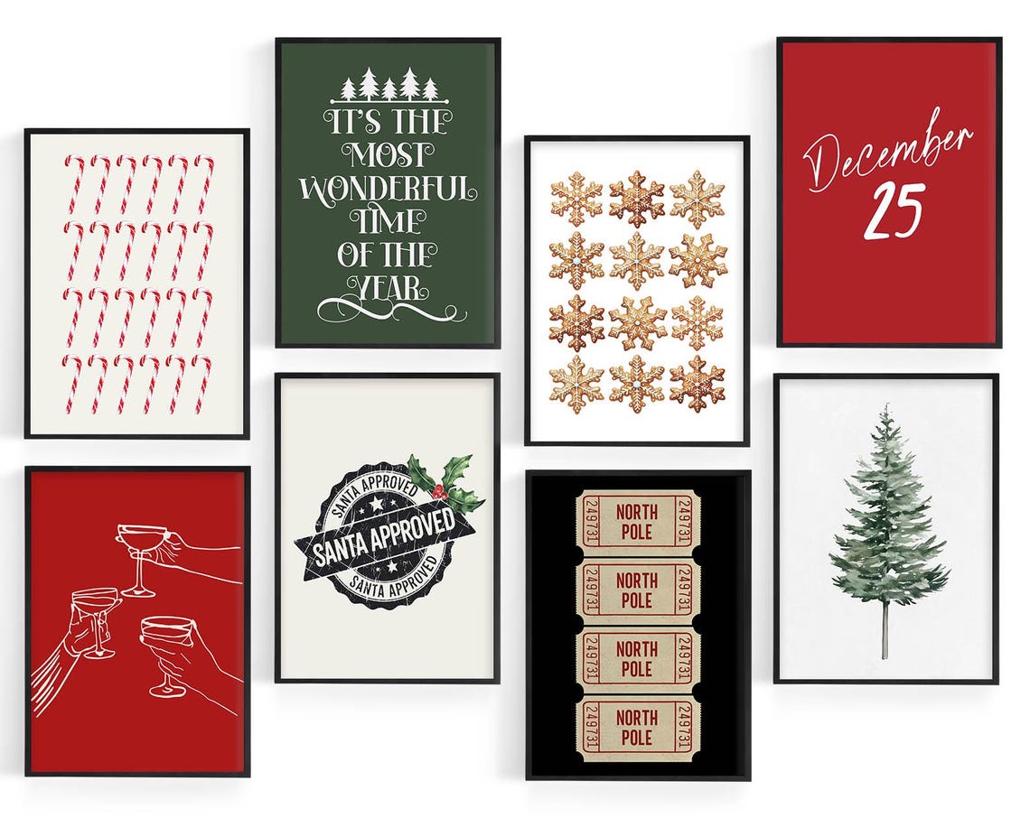 26 Christmas Prints Bundle Festive Gallery Wall Holiday Poster Set - Image 6
