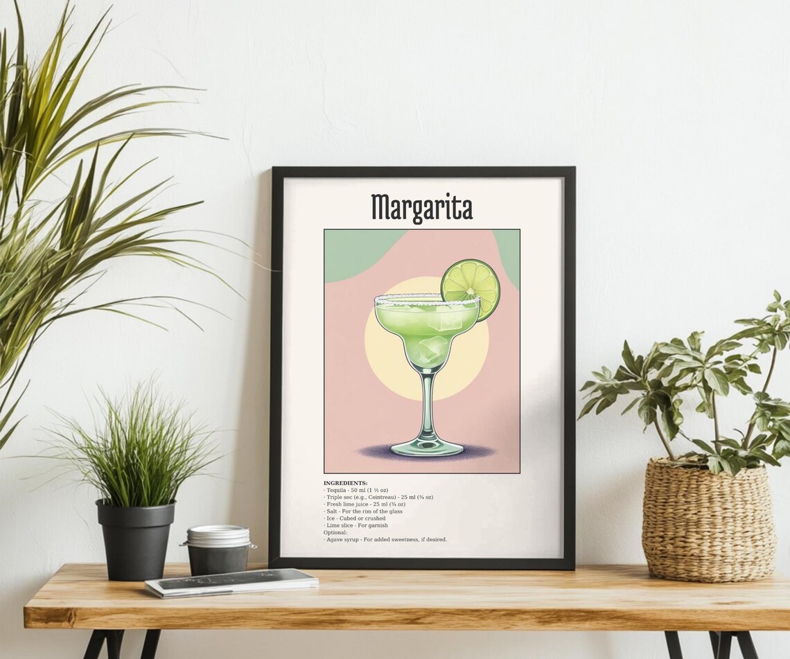 Margarita Poster, Retro Drink Sign