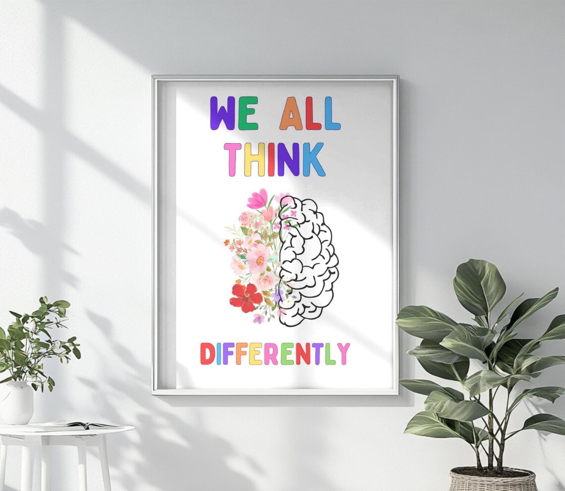 We All Think Differently Poster, Inspirational Quote - Image 2