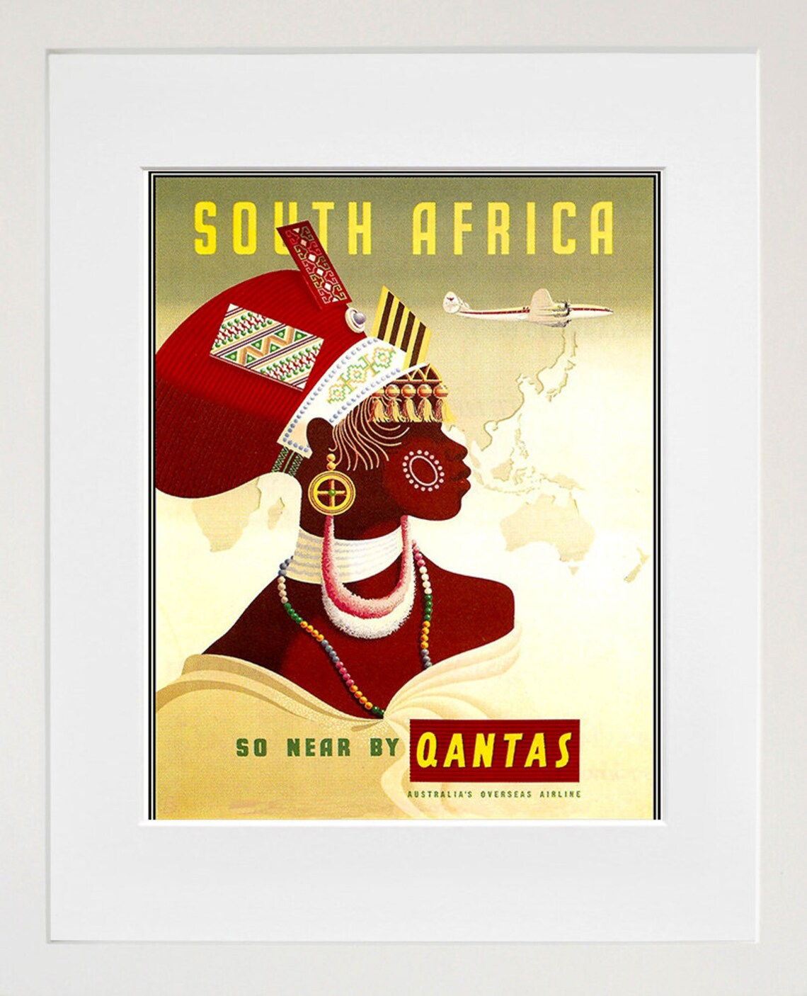 South Africa Travel Poster, African Wall Art Print