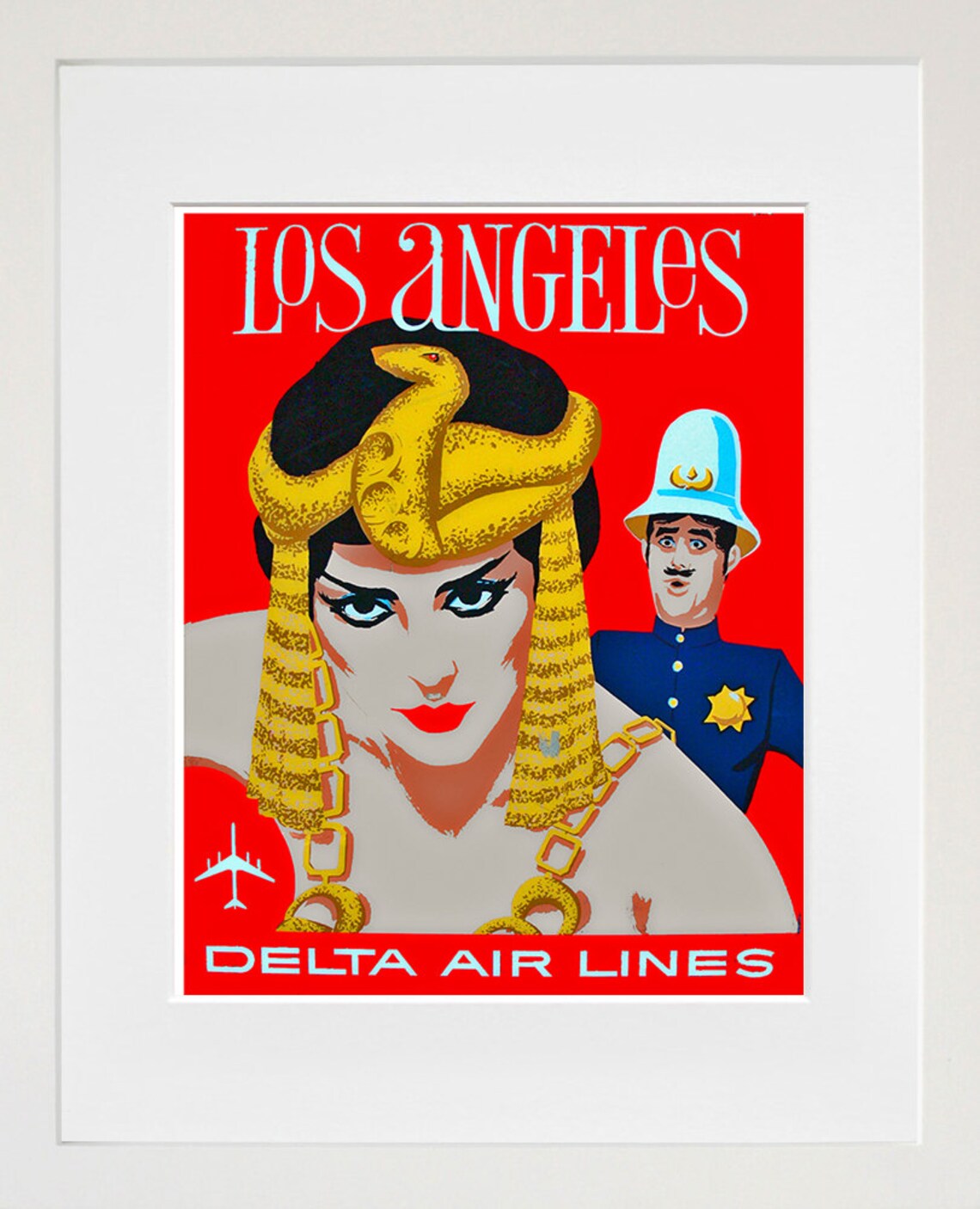 Los Angeles Delta Air Lines Hollywood Starlet Vintage Travel Poster - Image 2