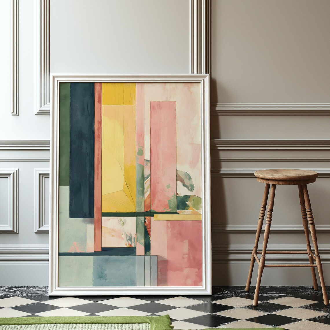 Architectural Inspired Geometric Abstract, Japandi