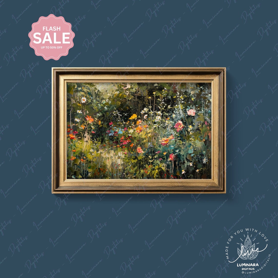 Impressionist Garden Blooms Colorful Wildflower Meadow Art Poster - Image 4