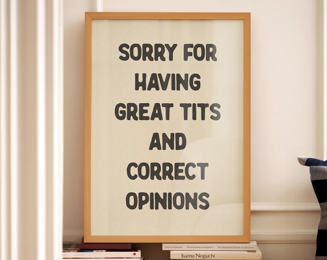 Sorry For Having Great Tits Quote Typography Print - Image 4