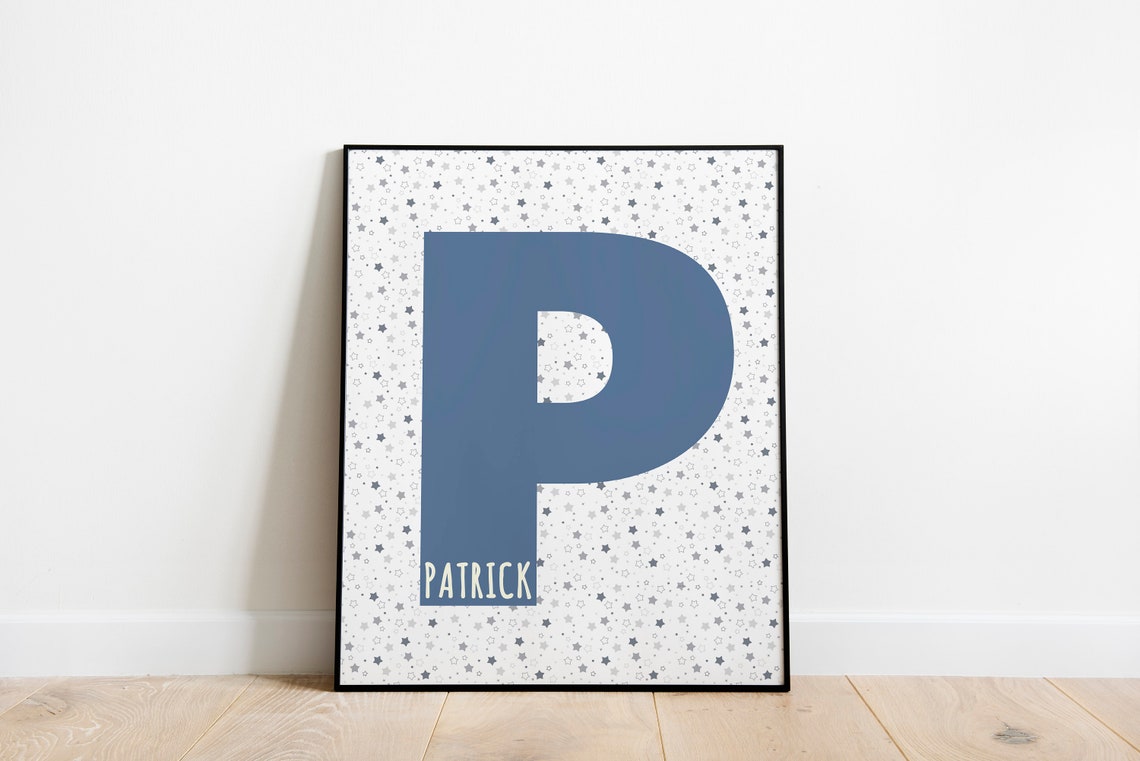 Custom Initial And Name Typography Print