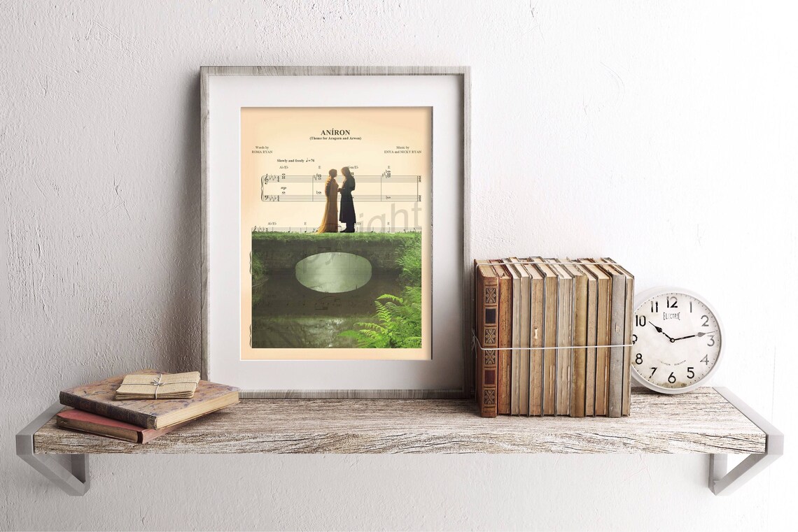 Aniron Aragorn Arwen Love Theme Sheet Music Art Movie Poster