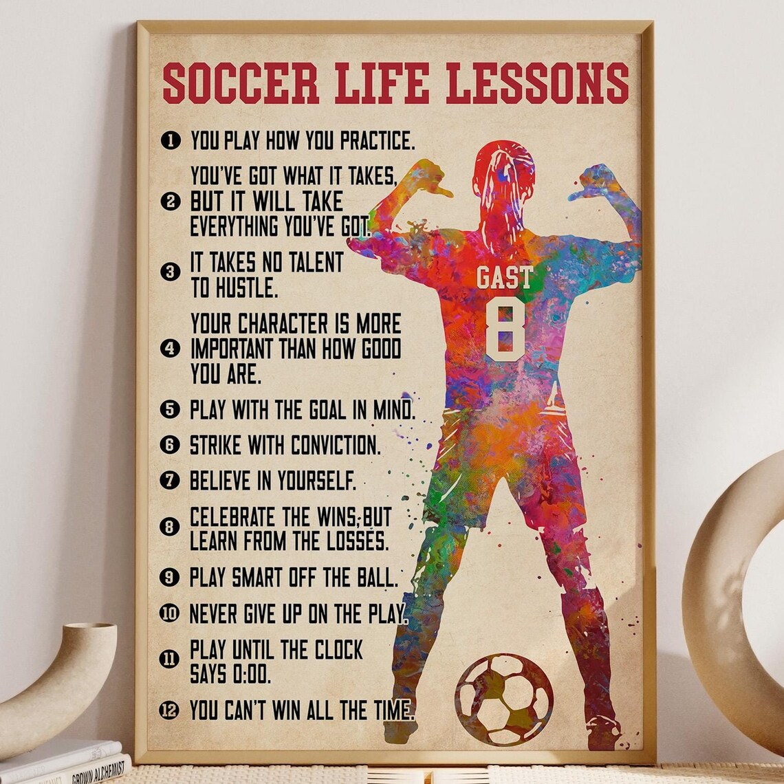 Personalized Soccer Life Lessons, Soccer Girl Poster