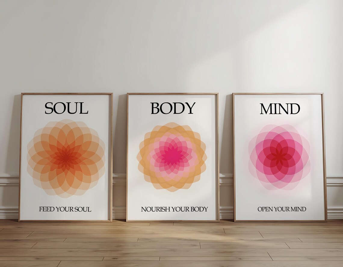 Nourish Your Body Gradient Mandala Minimalist Wellness Mindset Poster - Image 5