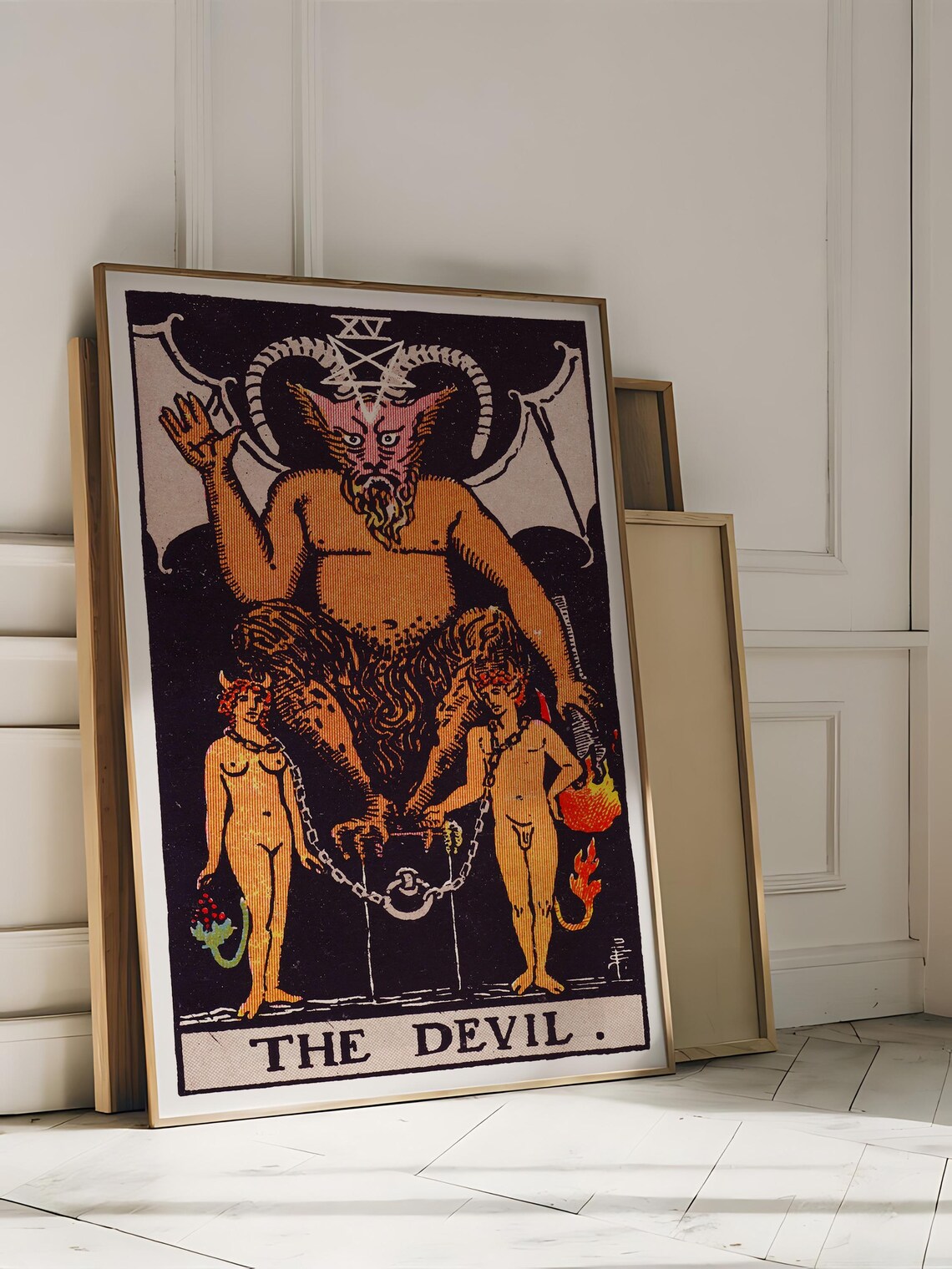 Tarot Cards Rider Waite The Devil, Vintage Occult Poster