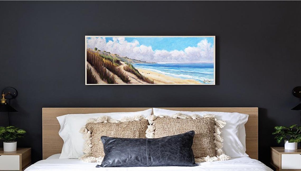 Ellwood Beach Panoramic Sandy Shore Bluffs Blue Ocean Poster - Image 3