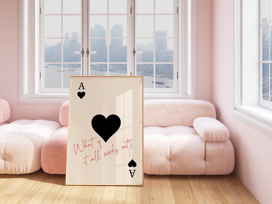 Ace Of Hearts Retro Art Print, Y2K Decor - Image 3