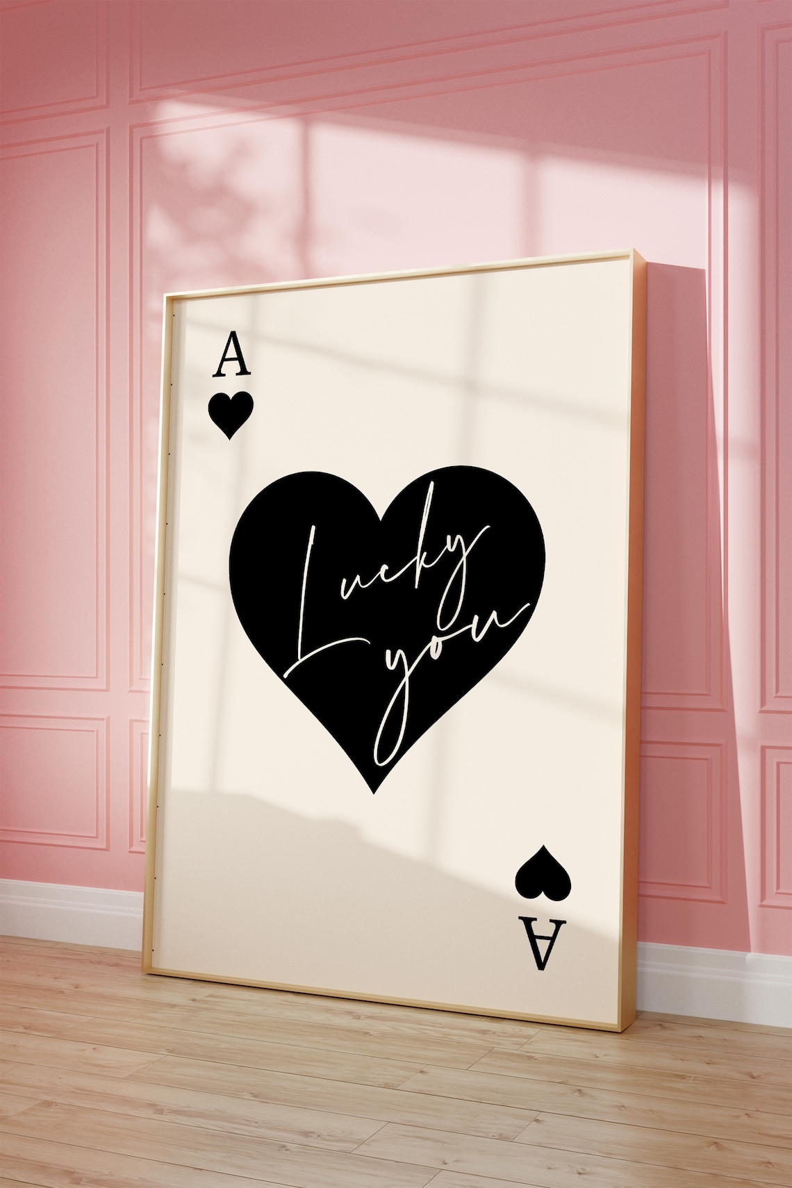 Ace of Hearts Lucky You Chic Bold Trendy Playing Card Wall Art - Image 3