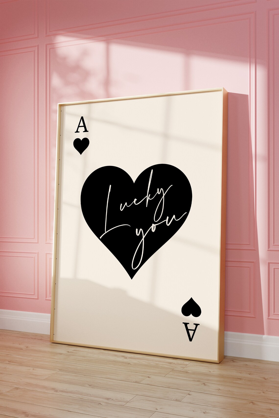 Trendy Ace Of Hearts Print Lucky You Poster Trendy Retro Wall Art Retro Trendy Aesthetic Print Playing Card Poster Preppy Y2k Room Decor - Image 3