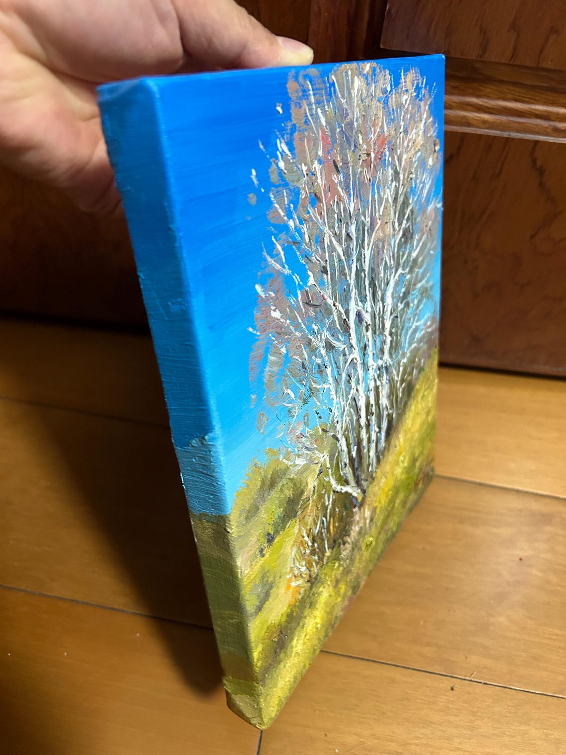 Birch Oil Painting On Original Landscape Oil Painting Art Small Oil Painting Wall Art Home Decoration Special Gift - Image 3