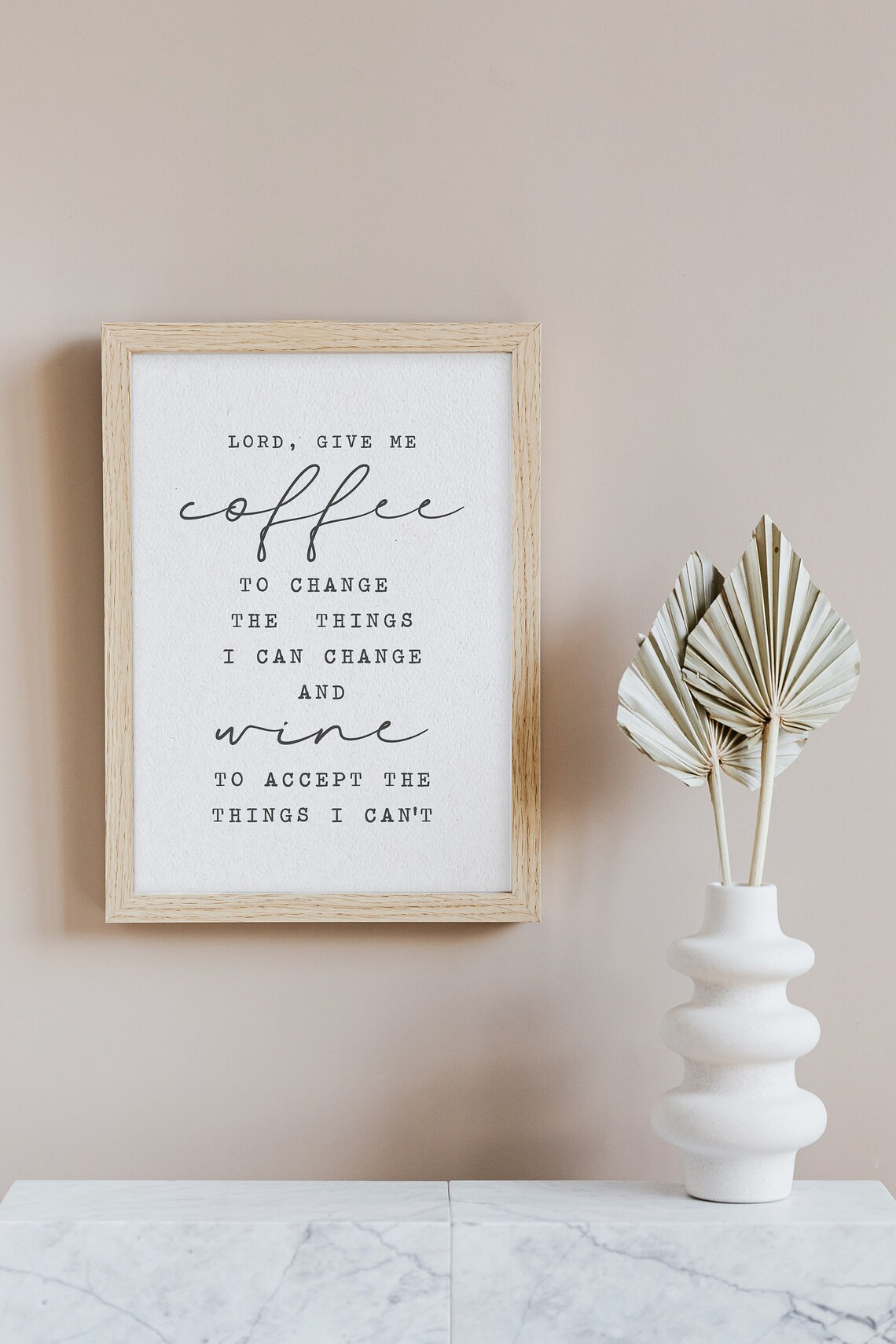 Lord Give Me Coffee To Change Things And Wine Minimalist Wall Art - Image 3
