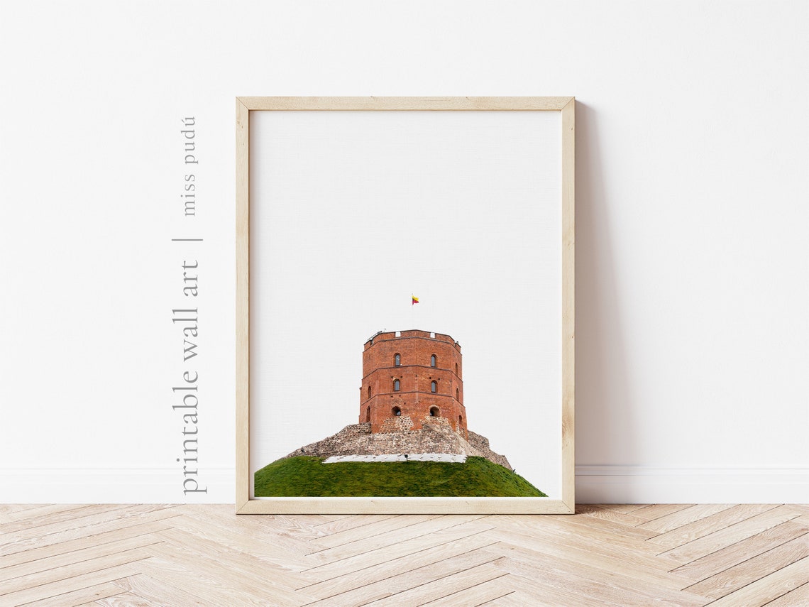 Gediminas Castle Tower Vilnius Lithuania Red Brick Landmark Print - Image 2