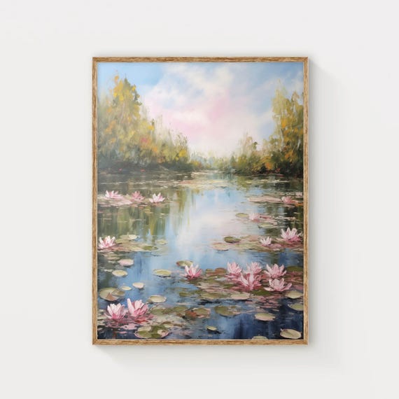 Wall Art Print Inspired By Claude Monet Modern Wall Art Water Lily Pond Floral Wall Decor Art For Bedroom Gift For Best Friend