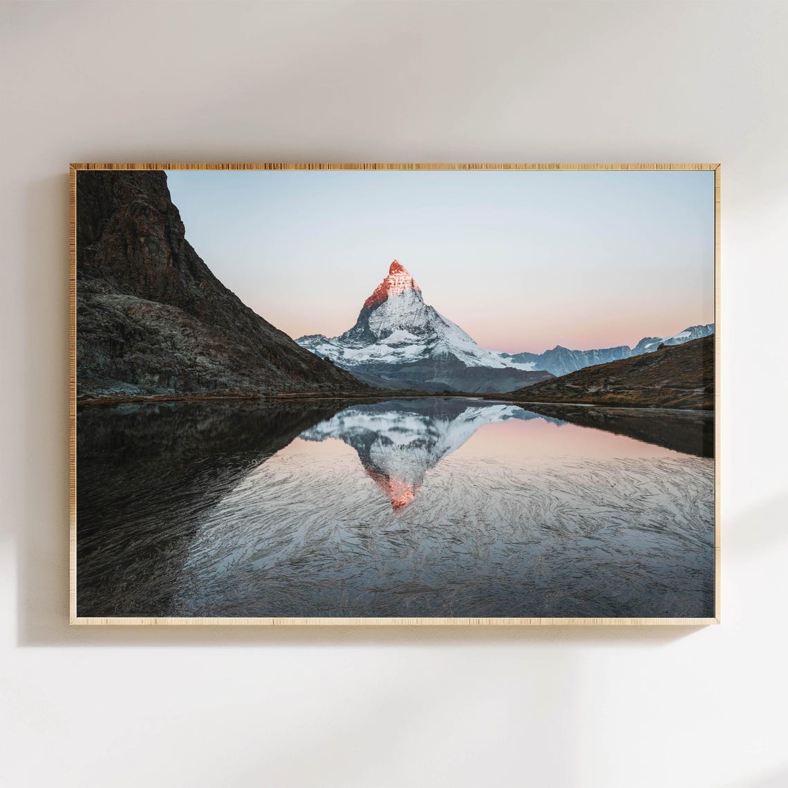 Matterhorn Sunrise Reflected In Riffelsee Lake Zermatt Alps Poster