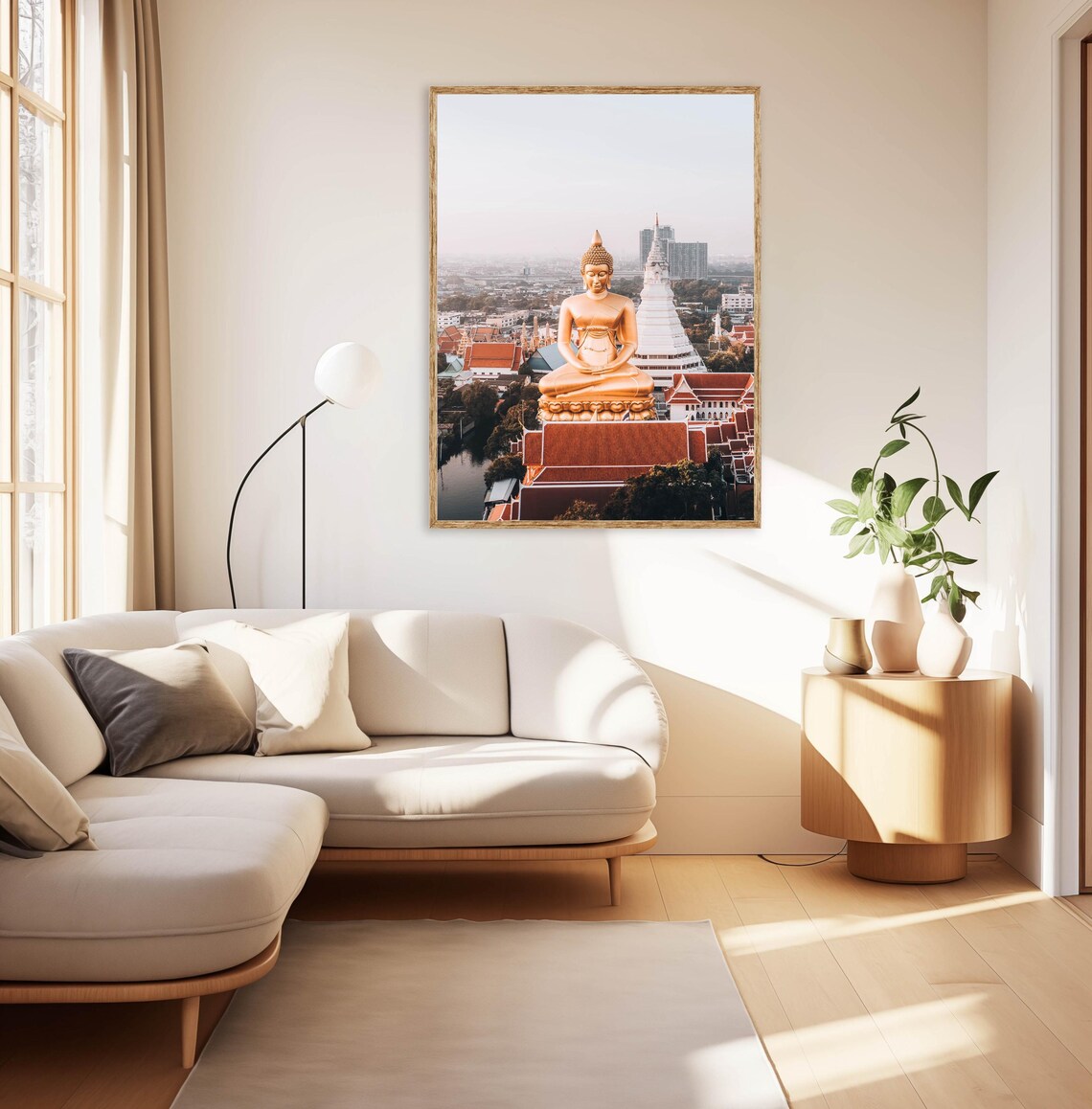 Big Buddha Wat Paknam Bangkok Golden Serene Statue Thailand Poster - Image 2