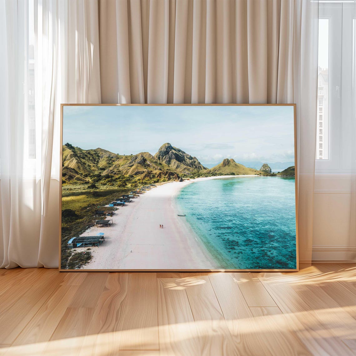 Pink Sand Beach with Turquoise Water Tropical Paradise Poster - Image 4