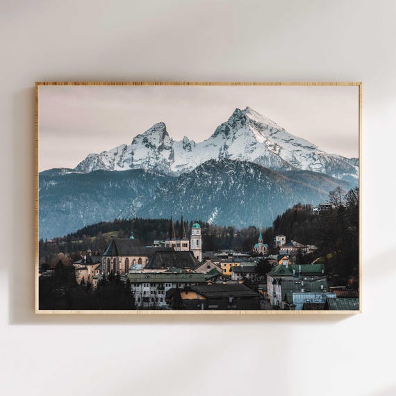 Berchtesgaden Wall Art Print Bavarian Town And Alpine Mountain Photography Landscape Decor Germany Travel Art For Home Or Office
