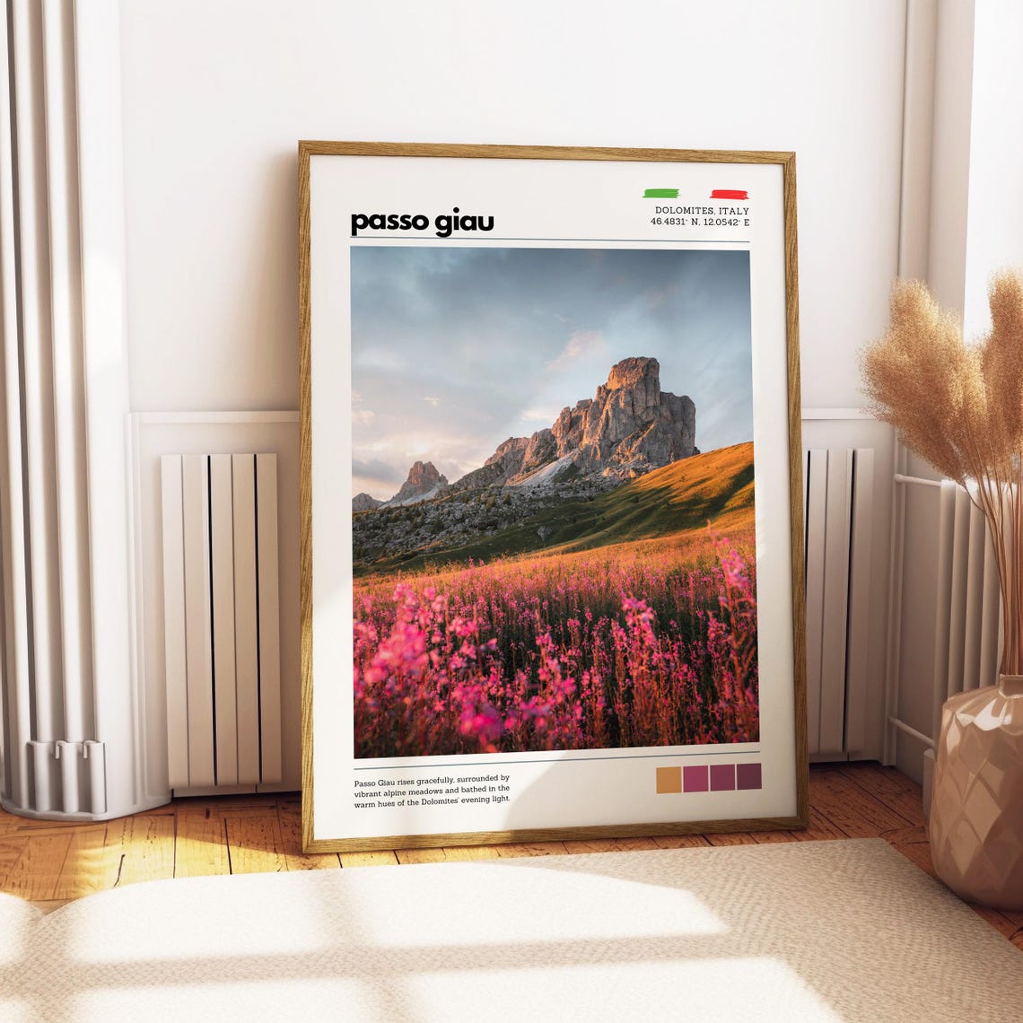 Passo Giau Dolomites Italy Wildflower Meadow Mountain Poster - Image 4