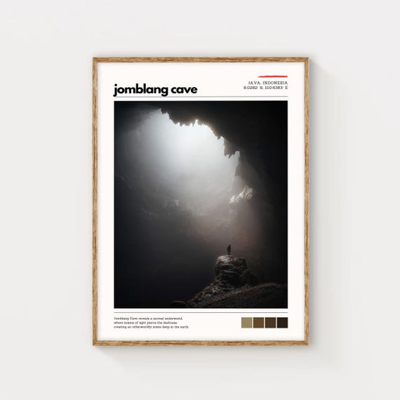 Jomblang Cave Wall Art Indonesia Landscape Print Adventure Travel Poster Unique Cave Decor Tropical Nature Photography Gift Idea