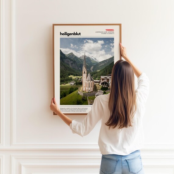 Heiligenblut Wall Art Print Austrian Alps Church Decor Scenic Alpine Village Mountain Landscape Photography Nature Inspired Home Decor