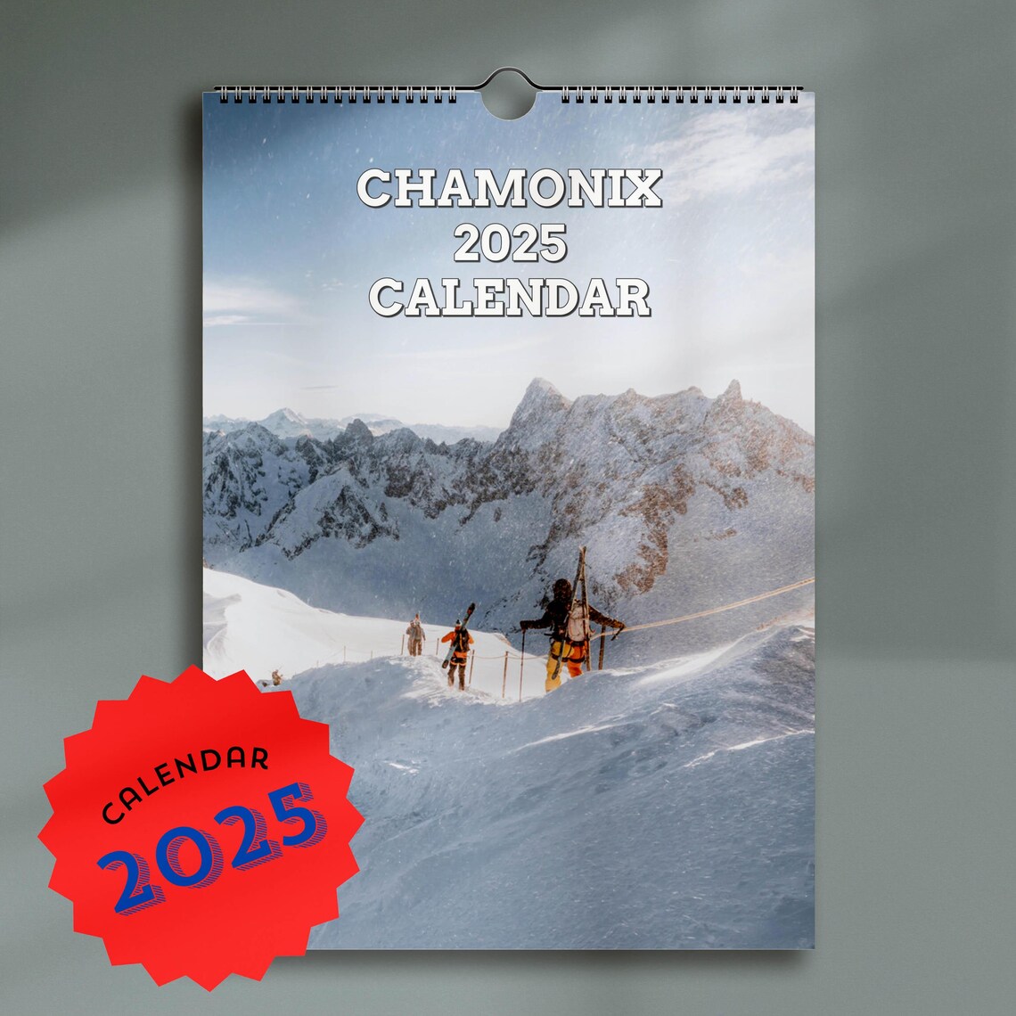 Chamonix 2025 Mountain Landscape Calendar Art Print