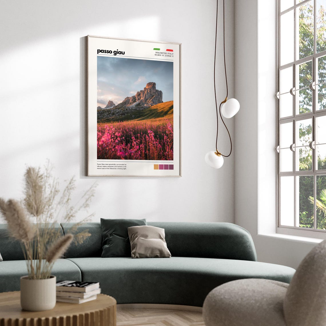 Passo Giau Dolomites Italy Wildflower Meadow Mountain Poster - Image 5
