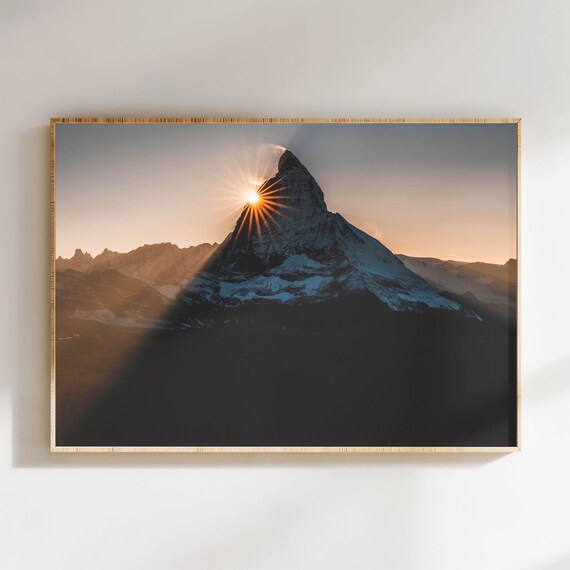 Matterhorn Print Zermatt Poster Swiss Alps Wall Art Switzerland Wall Print Mountain Photography Mountain Decor