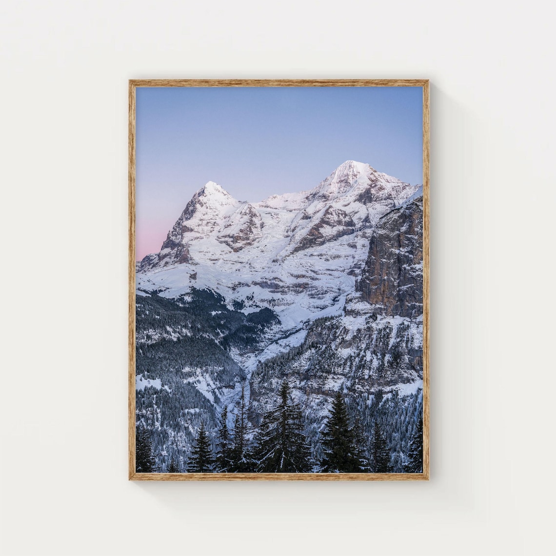 Eiger And Mnch Mountain Wall Art Swiss Alps Winter Photography Scenic Snowy Landscape Print Alpine Nature Poster European Travel Decor