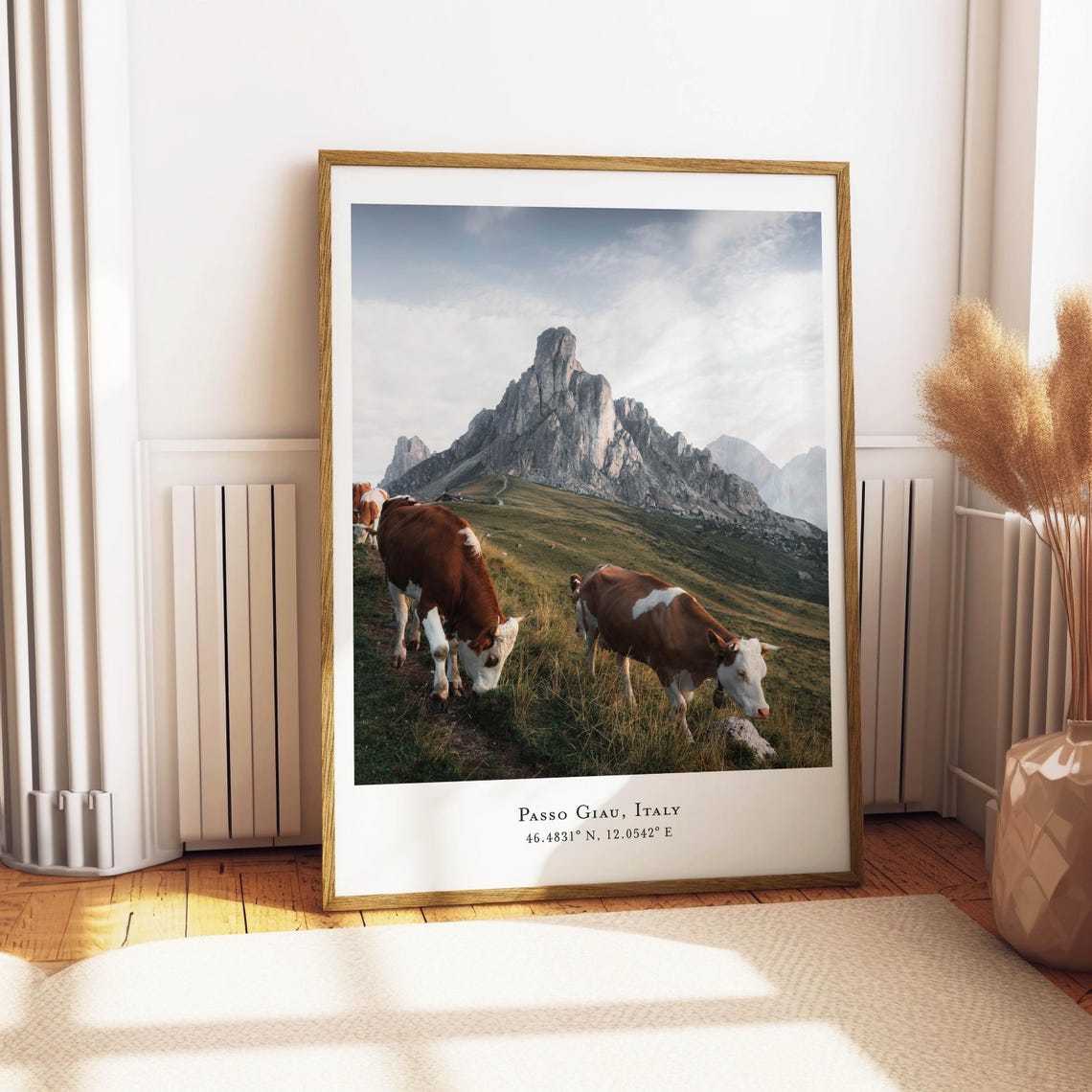 Passo Giau Dolomites Italy Grazing Cows Alpine Summer Peak Poster - Image 4