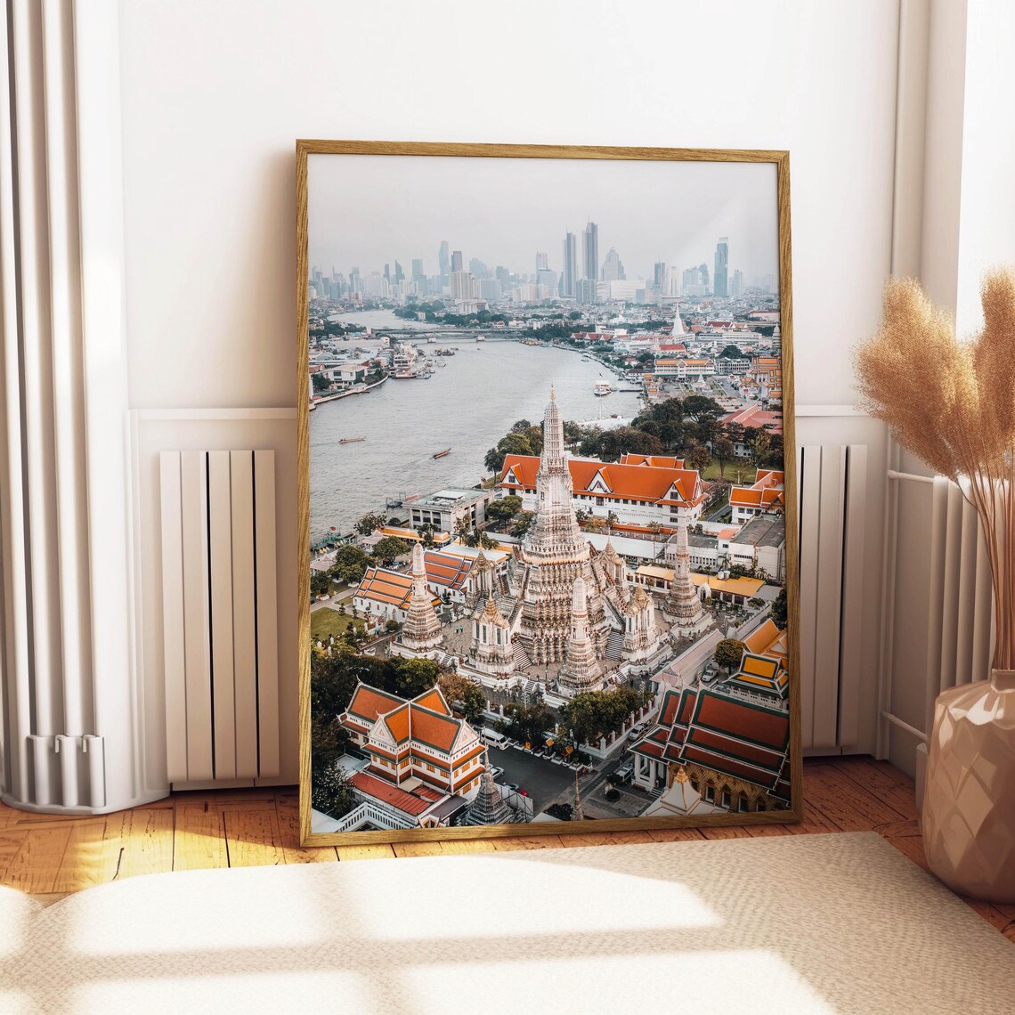 Wat Arun Chao Phraya River Temple Bangkok Aerial View Poster - Image 5