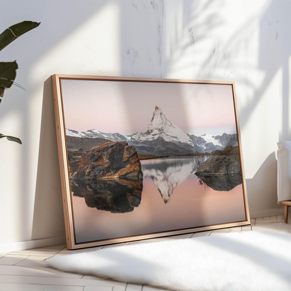 Matterhorn Pink Dawn Light Lake Reflection Boulders Photo Poster - Image 3