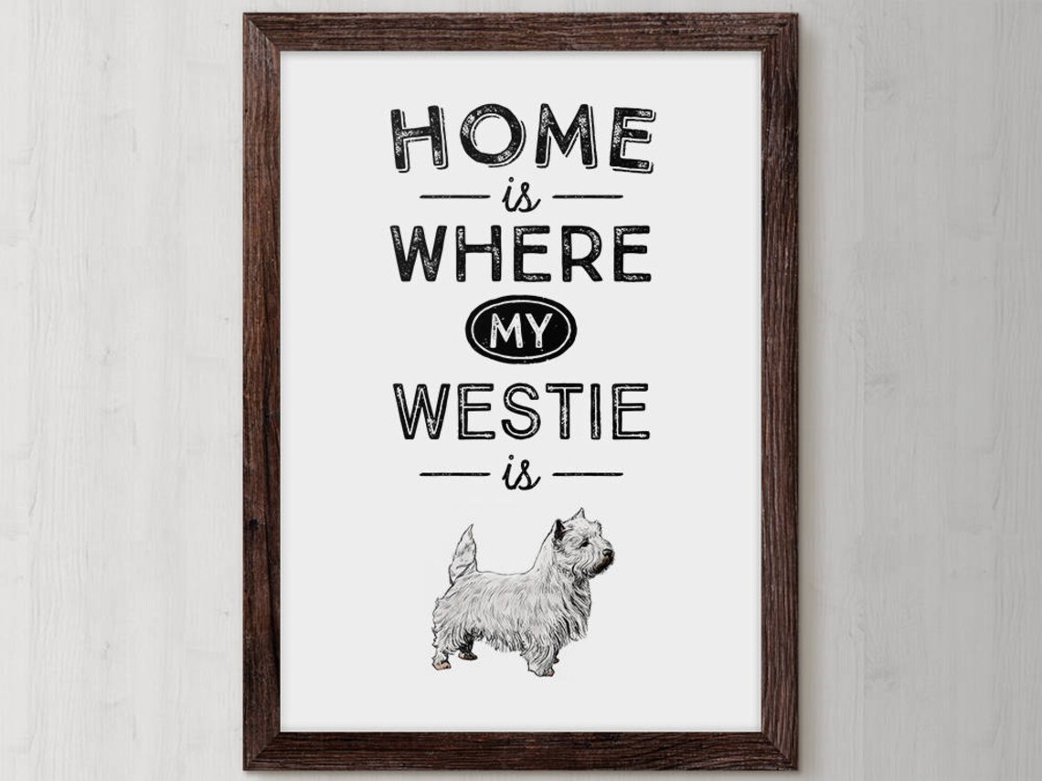 Home Is Where My Westie Is West Highland Terrier Dog Quote Poster